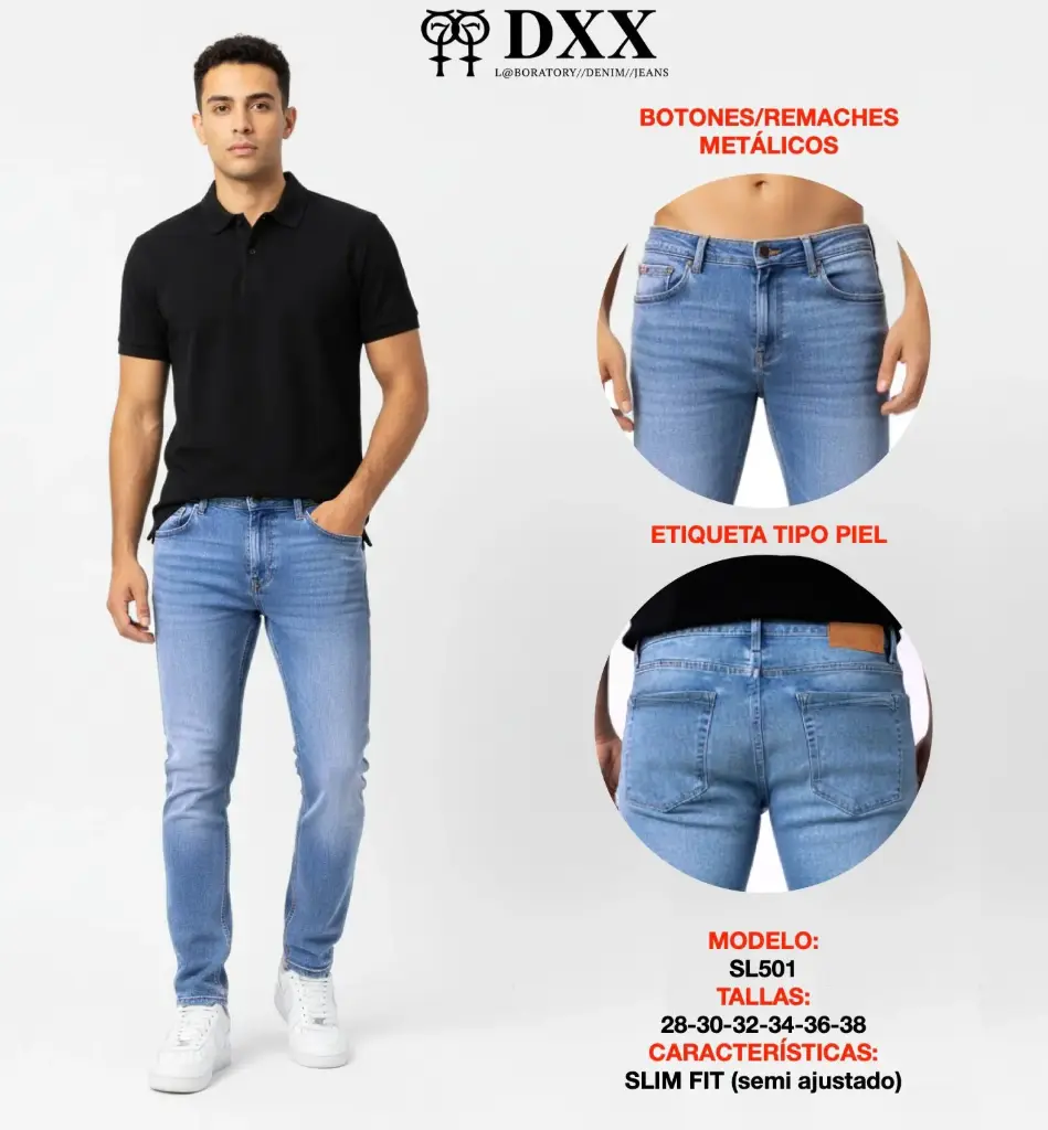 JEANS DOBLE XX SLIM 501