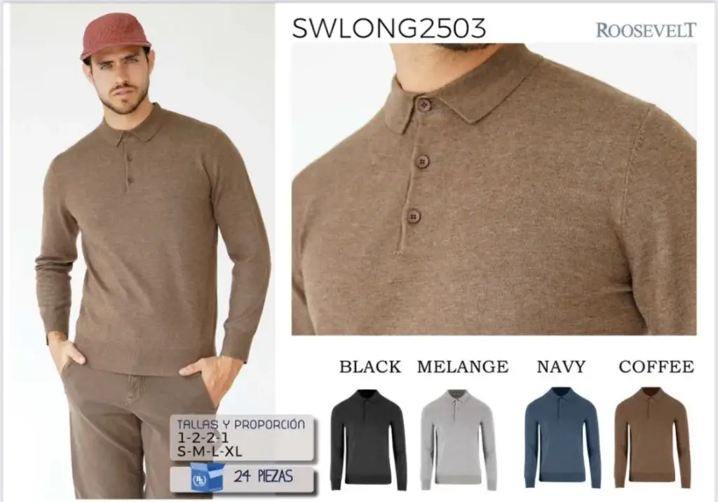 CAMISA ROOSEVELT SWLONG 2503 (CAJA 24PZ)
