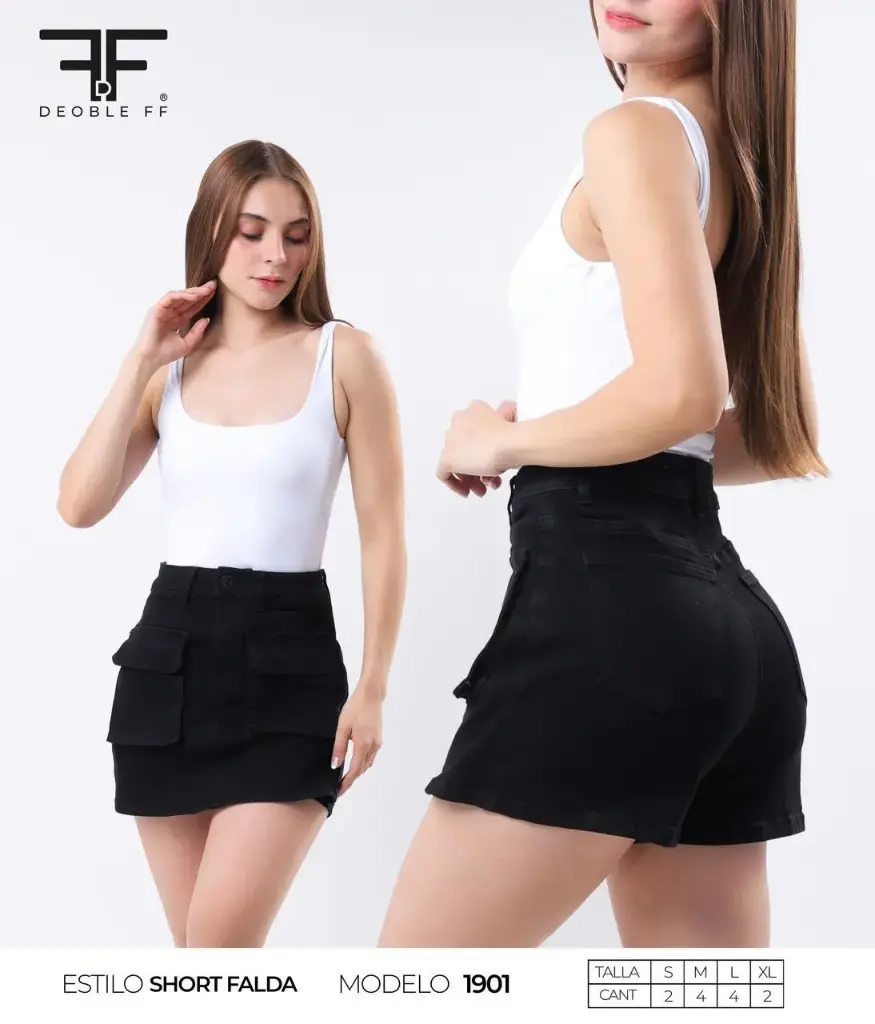 SHORT FALDA DOBLE FF 1901
