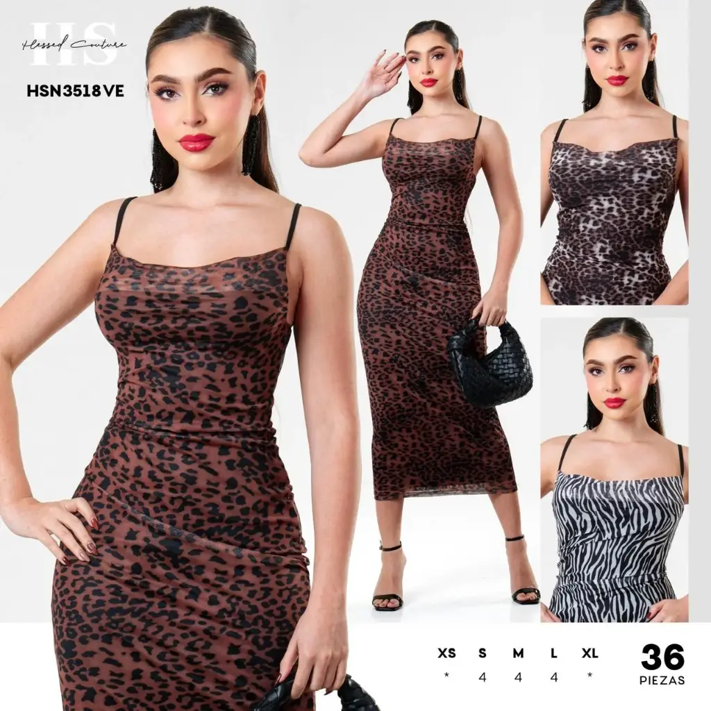 VESTIDO HS 3518VE (Beige, S)