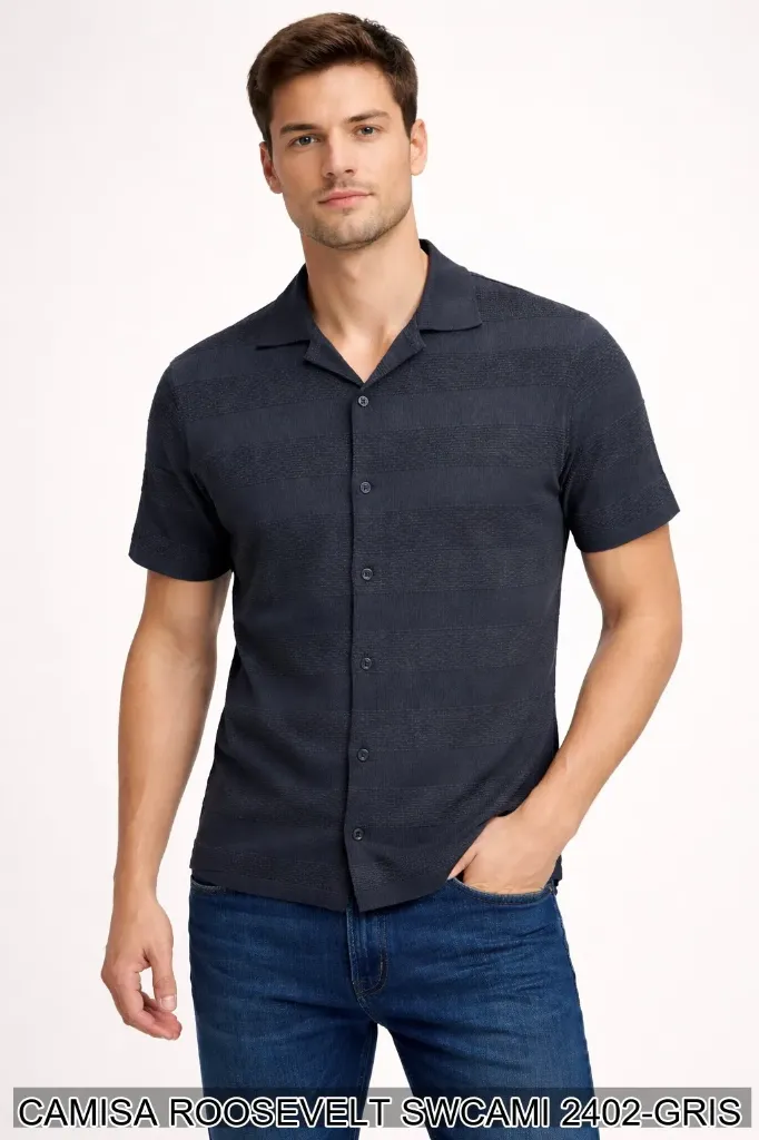 [ROOSWC2402GRI-S] CAMISA ROOSEVELT SWCAMI 2402 (Gris Oxford, S)