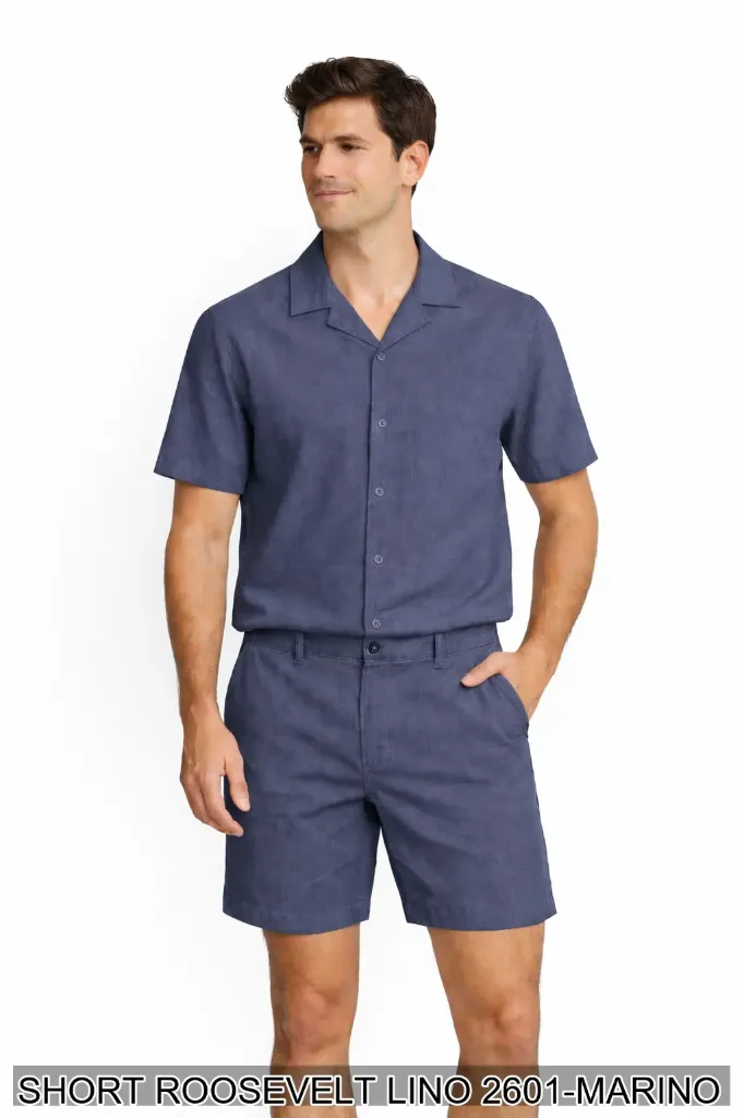 [ROOLINSH2601MAR-S] SHORT ROOSEVELT LINO 2601 (Azul Marino, S)