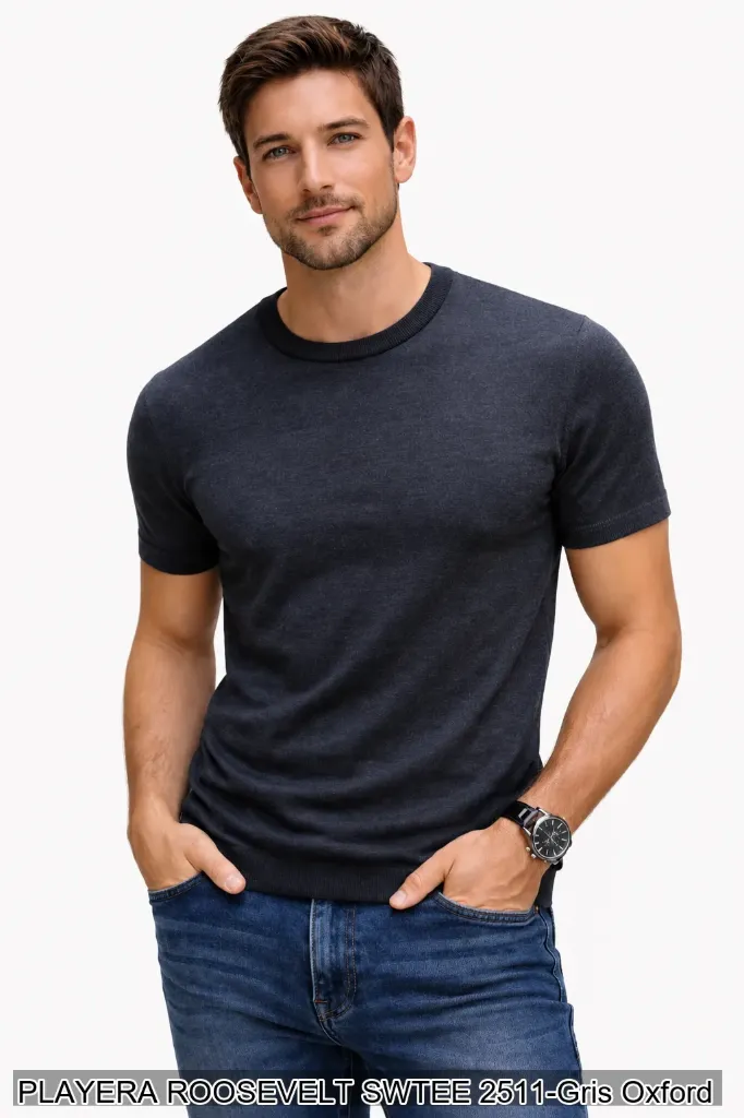 [ROO2511GRI-S] PLAYERA ROOSEVELT SWTEE 2511 (Gris Oxford, S)