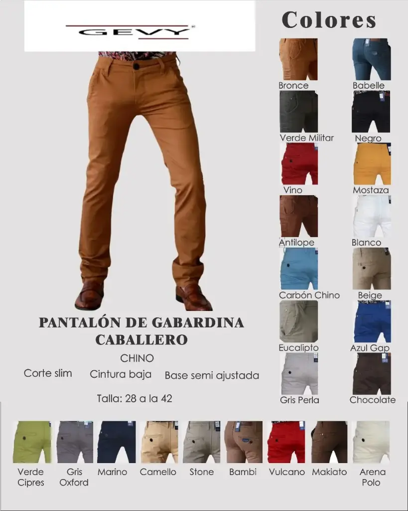 PANTALON GABARDINA GEVY (Stone, 28)
