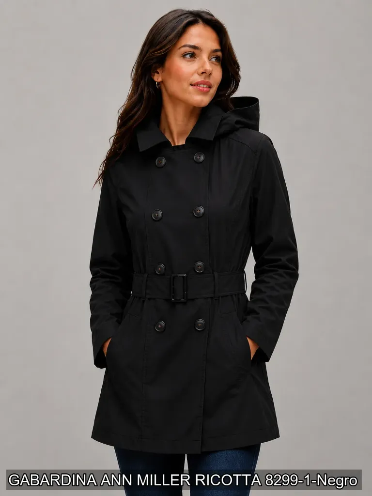 [ANNRIC8299-1NEG-S] GABARDINA ANN MILLER RICOTTA 8299-1 (Negro, S)