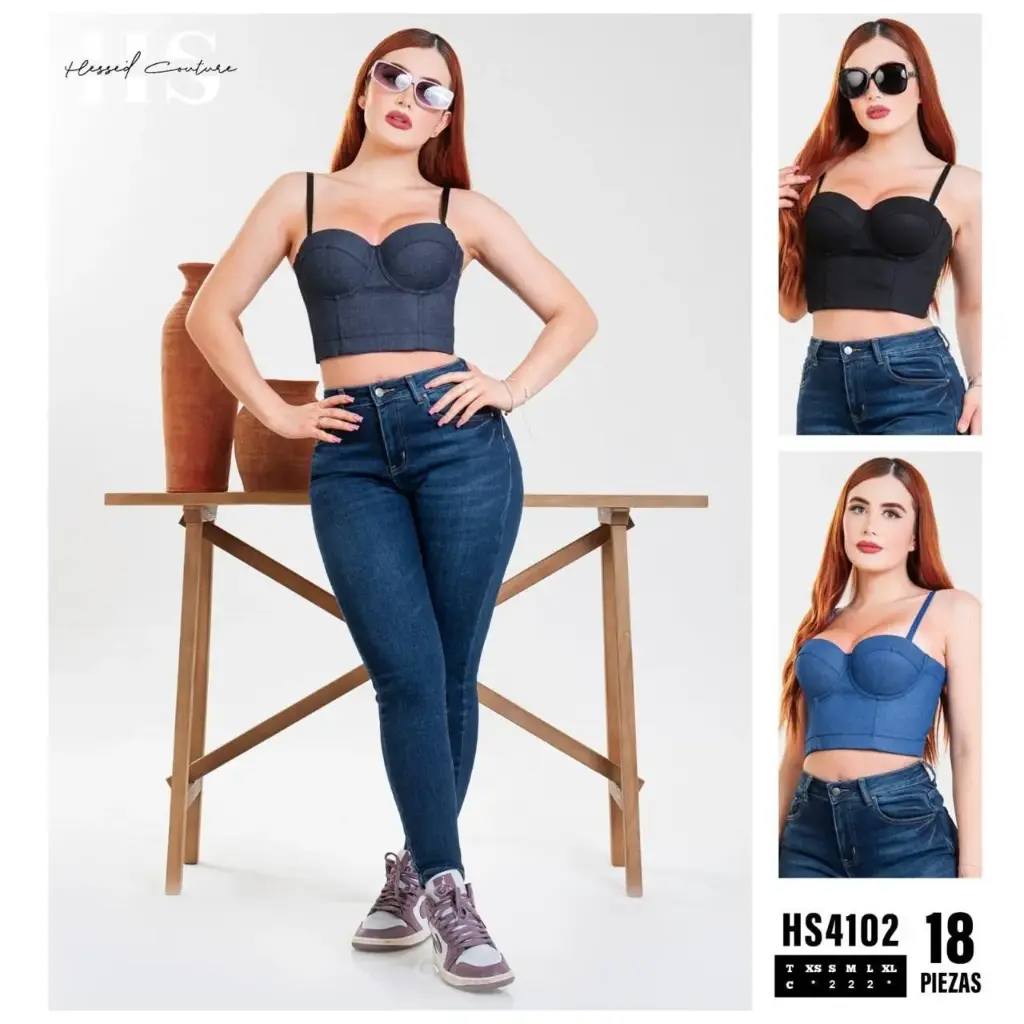 TOP CORSET HS4102 (Negro, S)