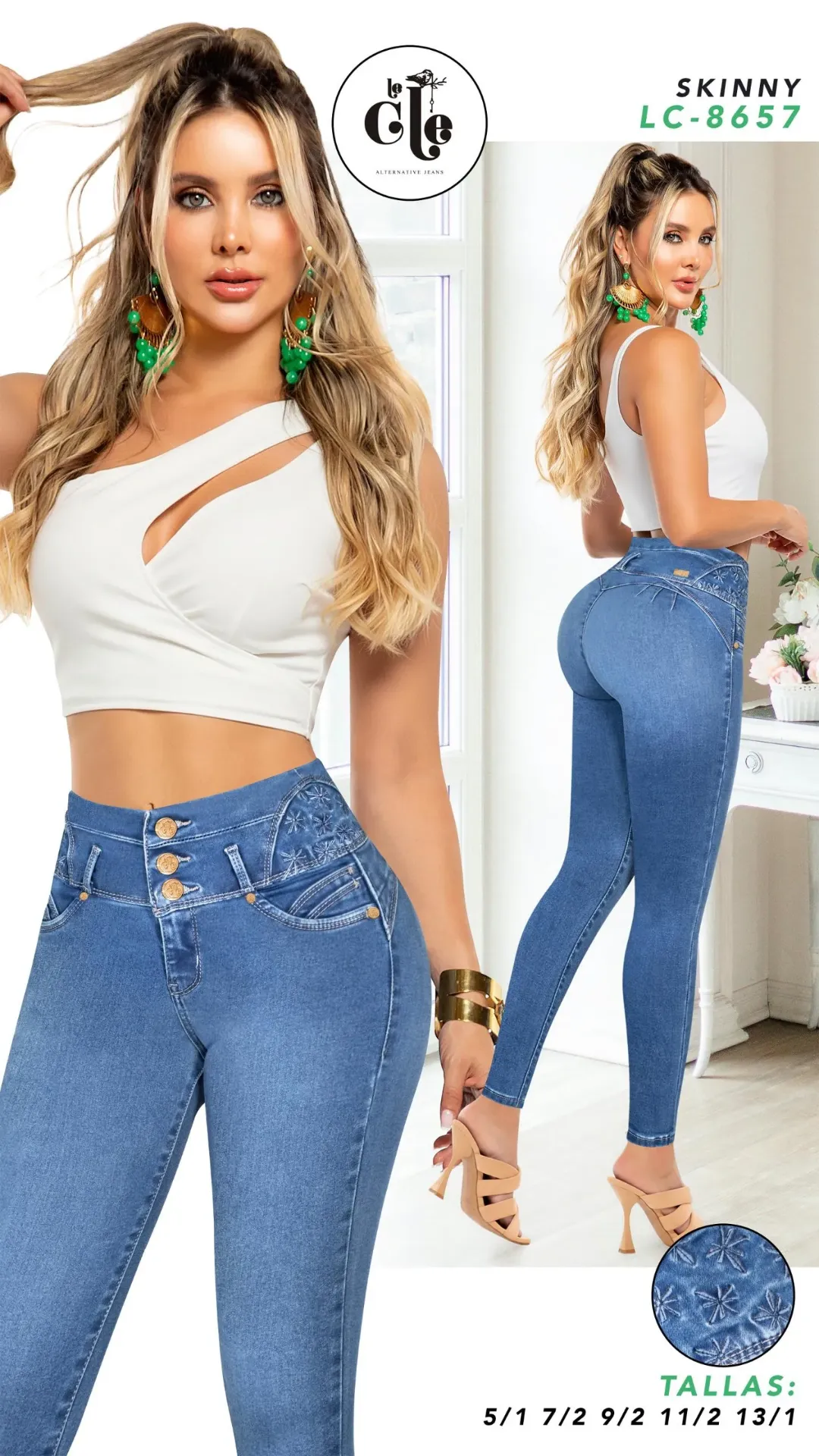 JEANS LE CLE MODA 8657