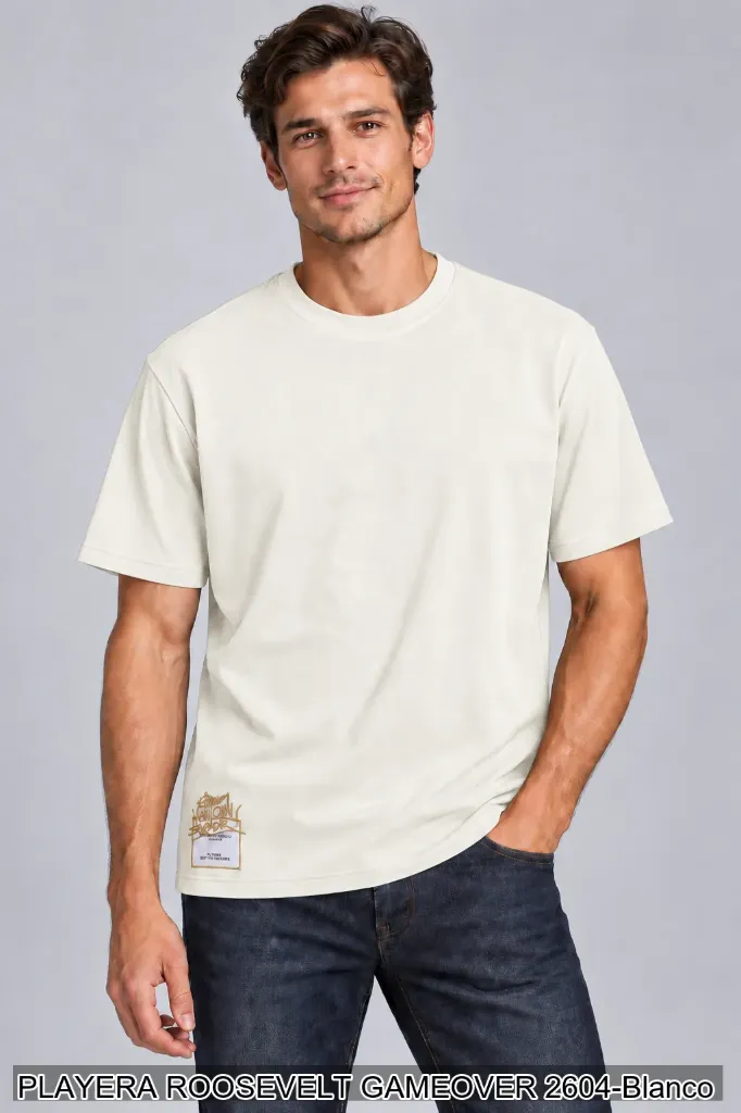 PLAYERA ROOSEVELT GAMEOVER 2604 (Blanco, S)