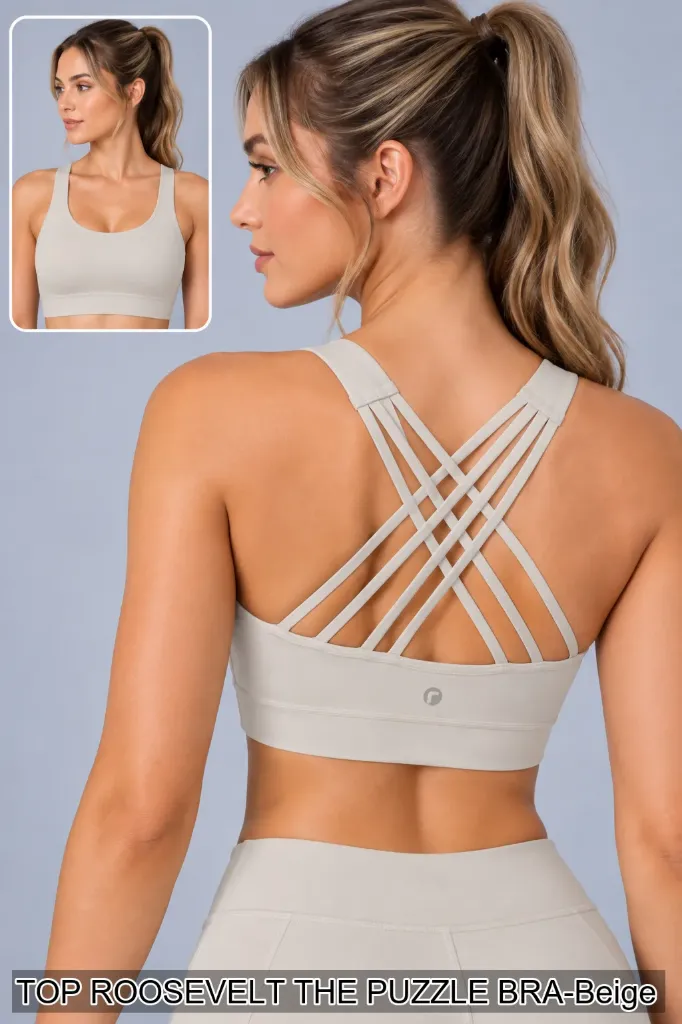 TOP ROOSEVELT THE PUZZLE BRA (Beige, S)