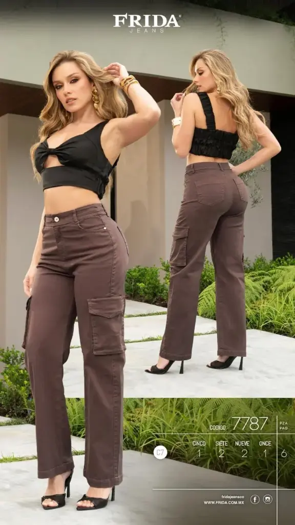 JEANS CARGO FRIDA 7787 (PAQ 6PZ)