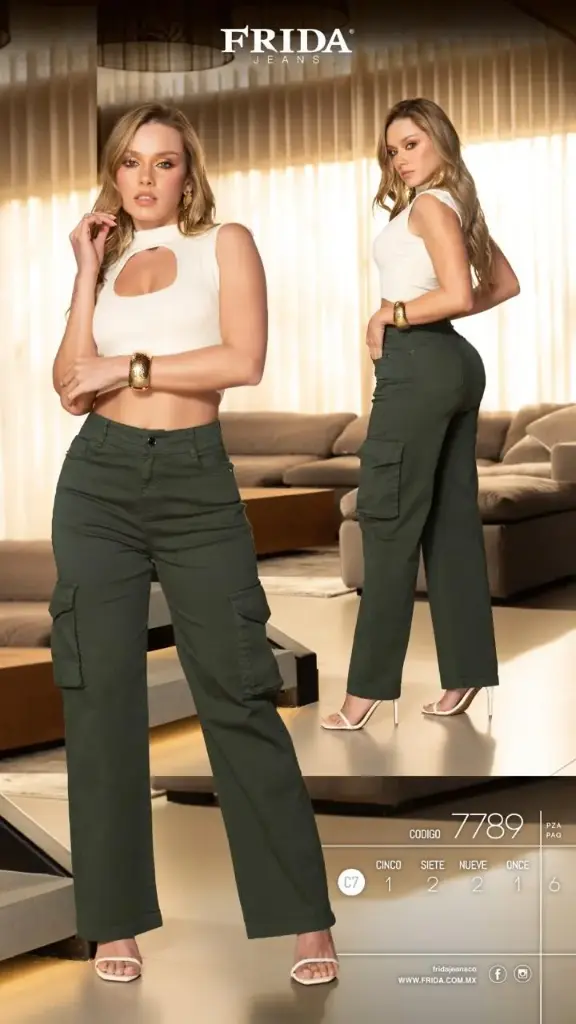 JEANS CARGO FRIDA 7789 (PAQ 6PZ)